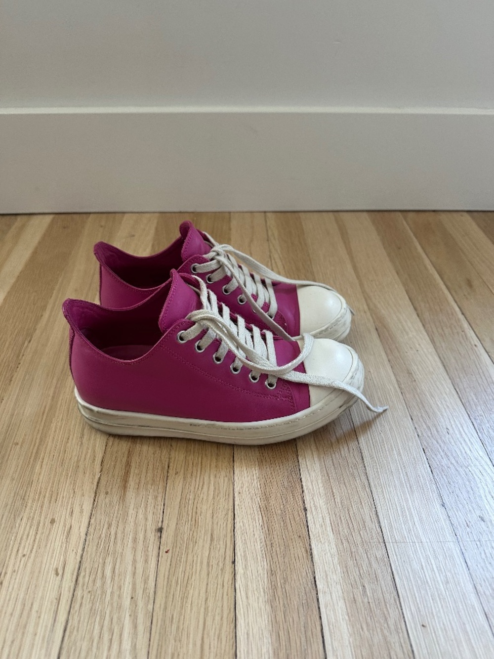 Rick Owen’s pink leather Ramone sneakers